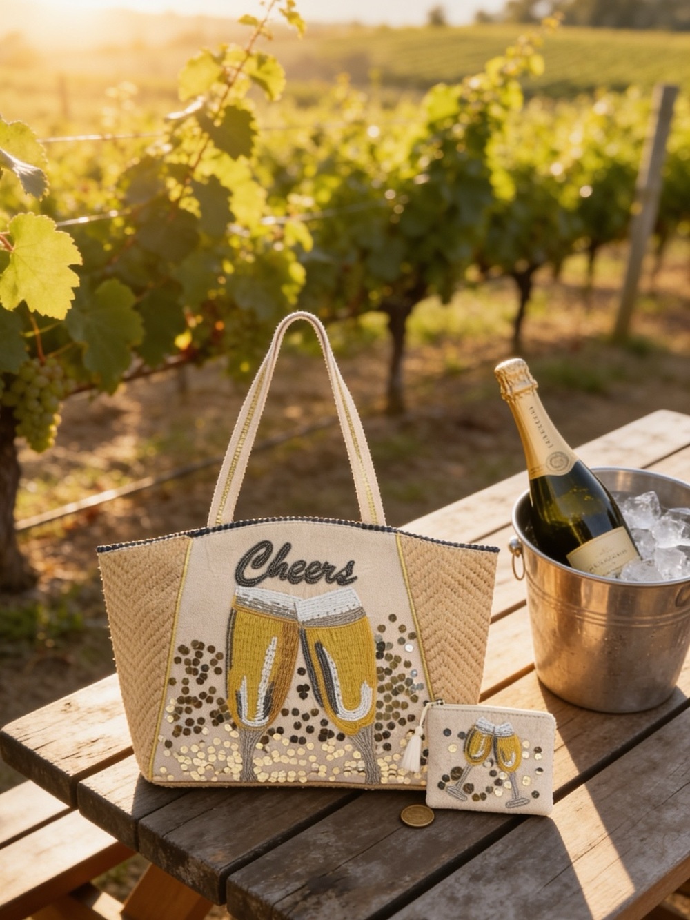 Caroline Embellished Tote Bag